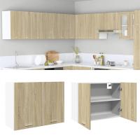 vidaXL Armario colgante “Lyon” madera de ingeniería envejecida en color Madera antigua/Blanco/Gris sonoma y más | diseño vintage industrial ideal para cocina salón comedor - details 7