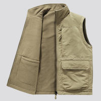 Chaleco Táctico Casual Para Hombre Con Múltiples Bolsillos Y Forro De Poliéster Cálido Doble Cara Para Acampar Y Senderismo Exterior - details 3