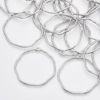 10pcs Colgantes De Aleación Con Abertura Para Joyería De Resina UV Epoxy Con Flores Comprimidas Anillo Plata 42~42.5x43~44x1.5mm - details 0