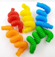 Juego De 3/24 Tubos Telescopios Flexibles De Plástico Colorido Para Niños Y Adultos Juguetes De Descomposición Para Aliviar El Estrés - details 7