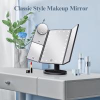 Espejo de maquillaje con Luces, aumento 2X 3X 10X, Espejo Iluminado, control tacthil, Fuente de Alimentación dual triple - details 0