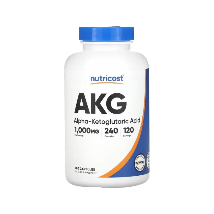 AKG (ácido alfa-cetoglutárico), 1000 mg, 240 cápsulas de Nutricost - 1
