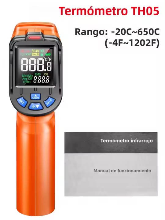 ANENG TH05 Termómetro Infrarrojo Digital No Contacto -20~650℃ Con Laser Pyrometro Pistola Medidor De Temperatura Herramientas Industriales - 1