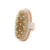 Cepillo Para Masaje Y Exfoliación De Cuerpo Natural Pig Bristles Uso En Piel Seca Y Húmeda Herramienta De SPA Para Celulitis Y Drenaje Linfoideo - details 0
