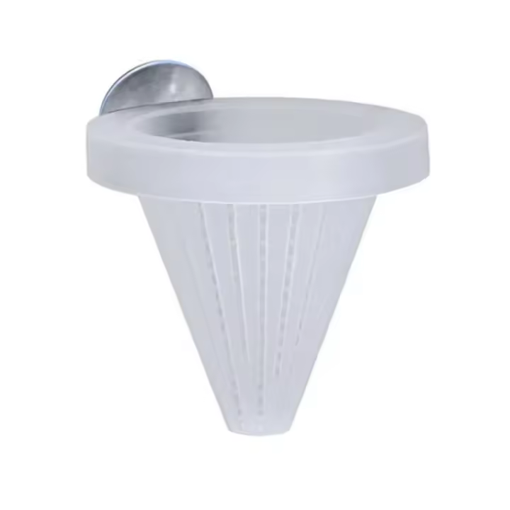 Alimentador Automático De Plástico Para Acuario Con Ventosa Para Alimentar Peces Y Huevos Rojos Cilindro De Alimentos Vivo Hopper Bicolor Tamaño Mediano 200ml - 1