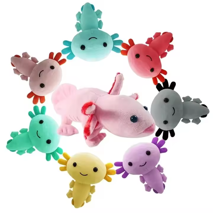 Peluche Kawaii De Axolote Juguetes De Peluche Axolote Pescado Figura De Muñeco Peluche De Color Rosa Regalos Para Niños Y Adultos - 1