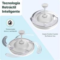 Ventilador Retráctil con Iluminación LED 3CCT 30W Motor DC, 36W Luz, Motor Silencioso DC130, 6 Velocidades, Blanco, Control Remoto, 3 Temperaturas de Color OstarkDom-LEDUNI - details 3