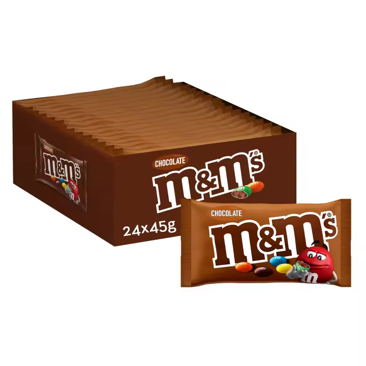 M&M's Choco Snack en Bolitas de Colores rellenas de Chocolate con Leche (24 x 45g) - 1