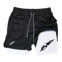 Shorts Deportivos De 2 En 1 Para Hombre Con Bolsillo Para Teléfono Y Anillo De Toalla Estampado Gráfico Performance Gimnasio Running Activewear - details 16