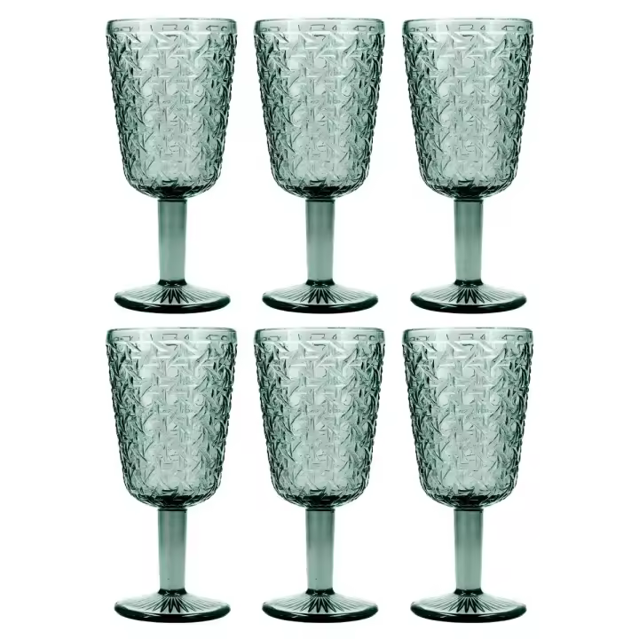 Set 6 Copas Vidrio BIDASOA AGATA Verde | Fácil de Limpiar | Saludable - 1