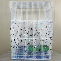 Cubierta Para Cages De Pájaros Resistente Al Polvo Red De Nylon Recogedor De Semillas Protector De Semillas Estelar / Color Sólido Nueva - details 3