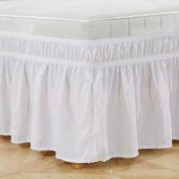 Envolvente De Cama Elástico Ruffles Seda 100% Color Sólido Resistente Al Desvanecimiento Tamaño Twin Full Queen King - details 2