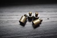 50pcs Trenzado De Cuero Con Cierre De Esferas Para Joyería DIY Tamaño De La Punta Del Cordón De 3-10mm Encabezado De Bola Para Creación De Collares - details 0