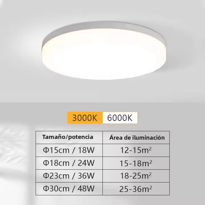 Luz De Techo LED Circular Para Dormitorio Y Balcón Iluminación Interior Fría Y Cálida 18W 24W 36W 48W Vota AC85-265V Luz De Techo Self-Contained - 1