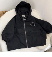 Chaqueta De Niño Con Capucha Y Cierre De Cremallera Estilo Streetwear Para Primavera Y Otoño Con Letras En Material Mixto - details 5