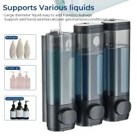Dispensador de champú y dispensador de Ducha de 3 cámaras, sin Hilo, para Ducha, dispensador de gel de baño montado en la Sura para baño, Gran capacidad, Negro - details 3