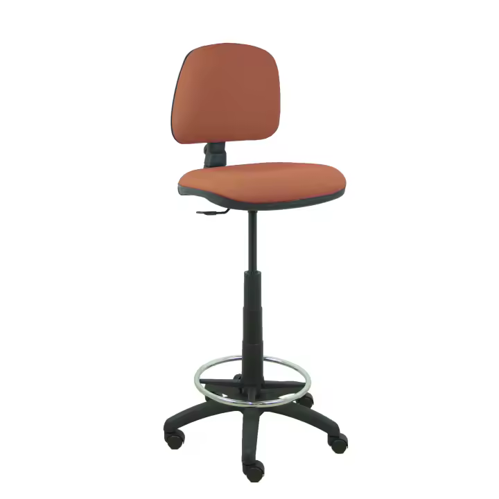 Piqueras Y Crespo Taburete Ergonómico con Respaldo y Aro Reposapiés Cromado - 1