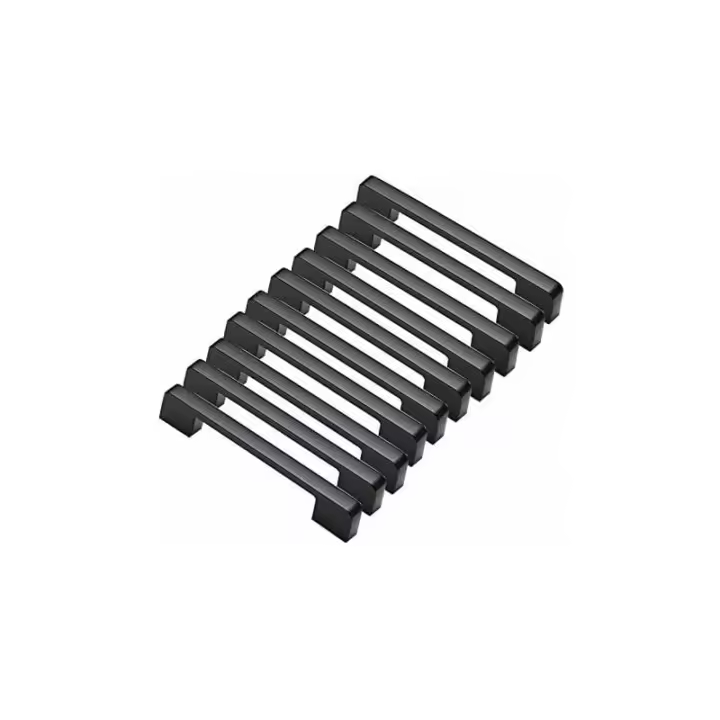 10 Uds. Manijas de puerta negras, manijas de aleación de aluminio, barra en T, agujero para armario de cocina, centro de 160mm - 1