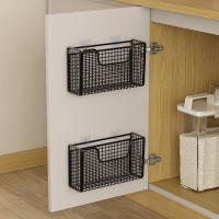 Almacenamiento Sin Perforar Para Puerta De Armario De Cocina Estante De Hierro Pared Montado Caja De Plástico Para Envoltura De Baño Refrigerador - details 0