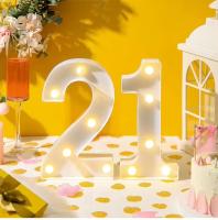 [OFERTA FLASH}Numeros LED con Luces Material de Madera para Decoración y Ambiente -Numero Led Ideal para Navidad, Bodas, Cumpleaños, Bares, Hogar y Fiestas - Funciona con Pilas 2*AA - Medidas 15.5x12.5x2cm - details 2