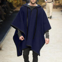 2025 nueva moda hombres top capa tendencia hombres capa chal capa abrigo tweed chaqueta - details 2