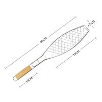 Cesta De Asado Para Pescado Flexible Con Red Antideslizante Y Mango Plegable Herramienta De Barbacoa Portátil Para Camping Mesh Para Hamburgesas - details 6