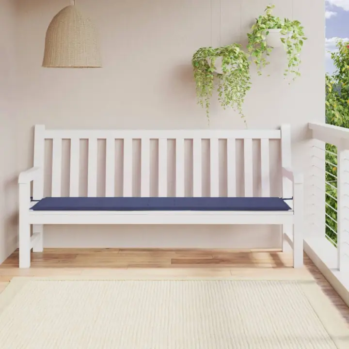 vidaXL Cojín para banco de jardín tela Oxford azul marino 200x50x3 cm - 1