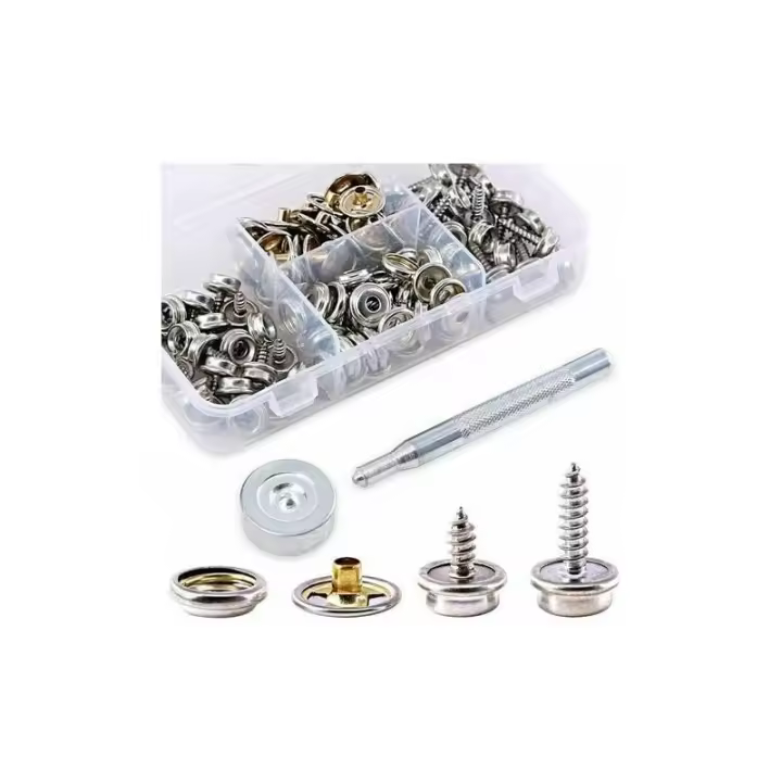 Kit de broches de lona marina de 60 uds con tornillos de Metal para barco, enchufe con 2 herramientas de ajuste para cubierta de barco, muebles - 1