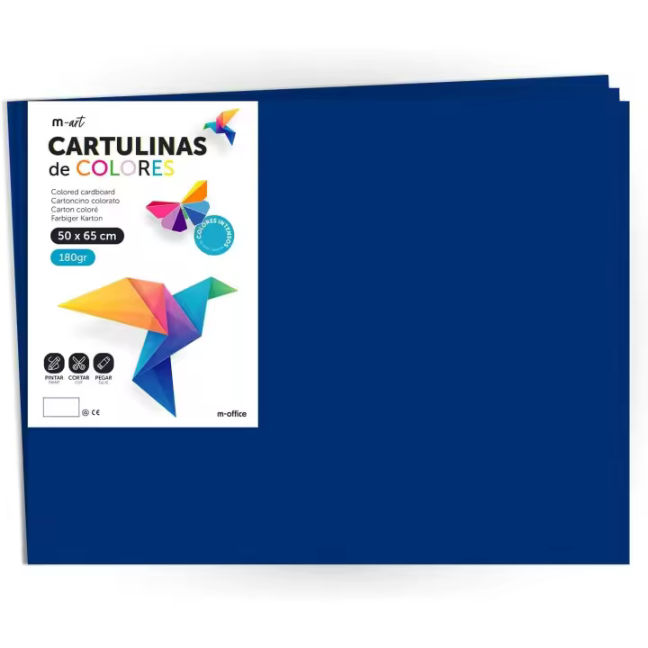 Pack 100 Cartulinas Color Azul ClaroTamaño A4 180g - 1