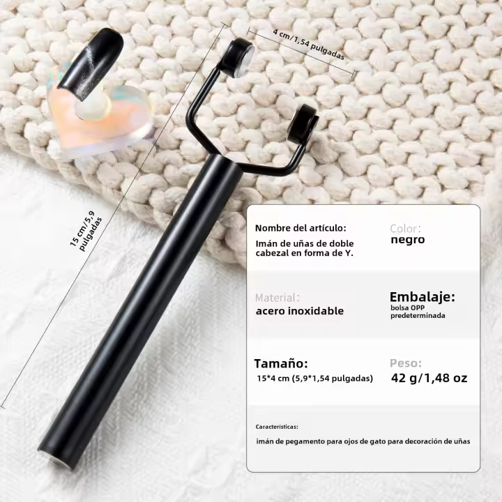 Y-Shaped Stick Magnético Para Uñas Herramienta De Arte De Uñas Con Efecto Gato Ojo UV Gel Polvo Fuerte Efecto Manicura Magnético 3 En 1 - 1