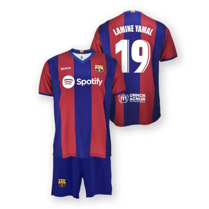 Conjunto Lamine Yamal Primera Equipación Infantil del Fútbol Club Barcelona réplica Producto Oficial camiseta pantalón 2324LAMIN1 - 1