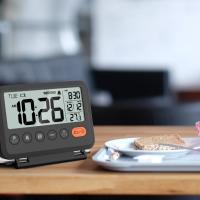 NOKLEAD Reloj De Mesa Portátil Con Termómetro Y Calendario Pantalla LCD Digital Reiki Mini Viaje Con Alarma De Despertador Estilo Moderno - details 4