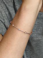 Pandora - Pulsera de Barras pavé Brillantes-Baño de Oro Rosa de 14 K - details 0