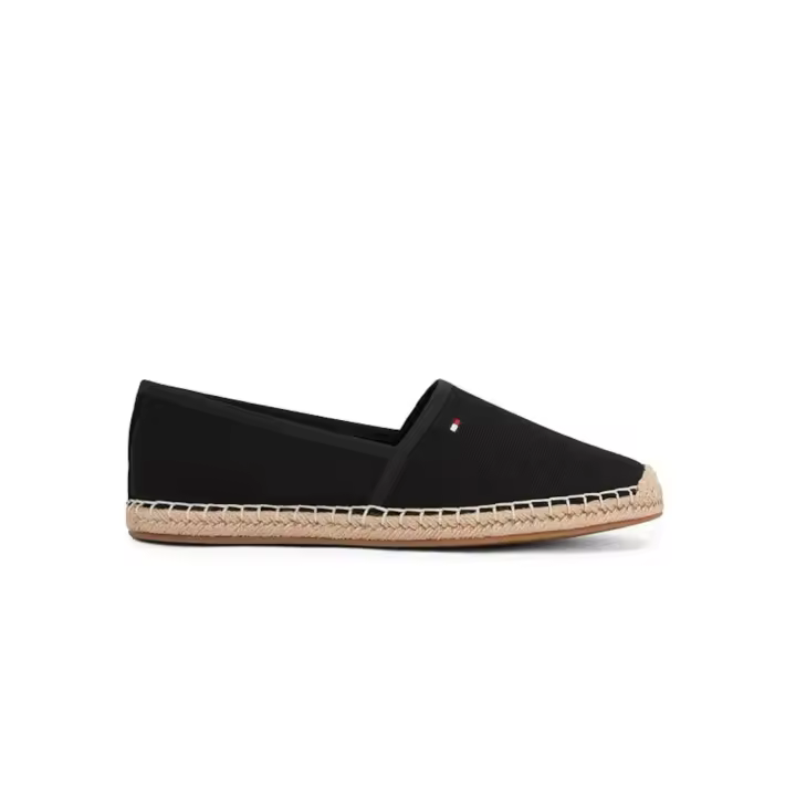 Sandalias Tommy Flag Canvas Espardille Mujer Negras - 1