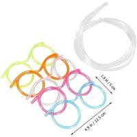 Gafas De Plástico Suave Divertidas Con Tubo De Pajita Reutilizable Accesorios Para Barra Creativos Juguete Para Niños Regalo Fiesta Supplies - details 1