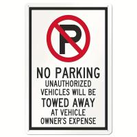 Cartel De Metal "Sin Permanencia Vehículos No Autorizados Quemanado a Cargo Del Propietario" Placa De Tin Para Decoración Exterior En Pared - details 5