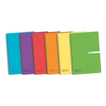 PACK 2 Cuadernos A4 4x4 Mm Quijote Paper World - Tapa Plástico, 48 Hojas, 60 G/m², 2 Colores Fluorescentes Surtidos