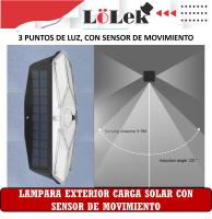 Lámpara de Pared LED Solar con Sensor de Movimiento LoLek, 80 LED + 44 COB, Iluminación Exterior sin Enchufe, Impermeable, Carga Solar Automática, Incluye Tornillos y Tacos de Fijación, Luz de Seguridad para Jardín, Terraza o Entrada - details 2