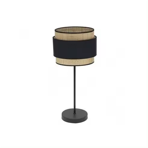 FABRILAMP Lámpara de Mesa Sobremesa Alto Kandy 1xe27 Natural/negro 67x30x30 Cm - Diseño Moderno - 1