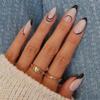 24Pcs Uñas Postizas Blancas En Gradiente Impermeables Presión En Uñas Falsas Cubiertas Completas Reutilizables Para Niñas Diseños Profesionales De Uñas Artísticas - details 10