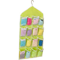 Organizador De Ropa En Estante De Pared 16 Compartimentos Almacenamiento De Ropa De Tela Malla Con Bolsillos Transparentes Para Armario Colgante - details 9