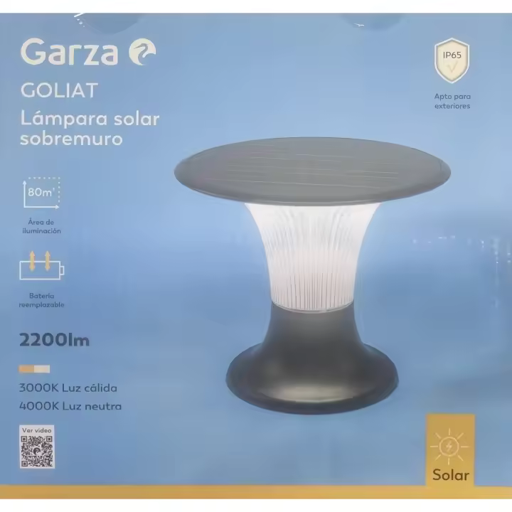 Lámpara solar de sobremuro mod. Goliat de Garza 2200 lumenes - 1