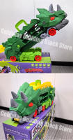 Modelo De Coche Dinosauro Triceratops Desplazable Para Niños Juguete Educativo De Plástico ABS Con Carretera Plegable Y Retroceso - details 1