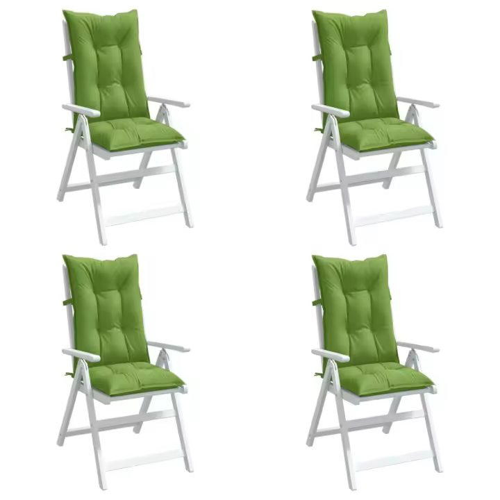 vidaXL Cojines silla respaldo alto 4 uds tela verde melange 120x50x7cm - 1