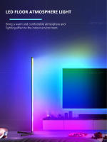 Lámpara De Piso LED Moderna RGB Para Sala De Estar Esquina Dormitorio Estudio Oficina Ángulo Largo Iluminación Atmosfera Colorida - details 0