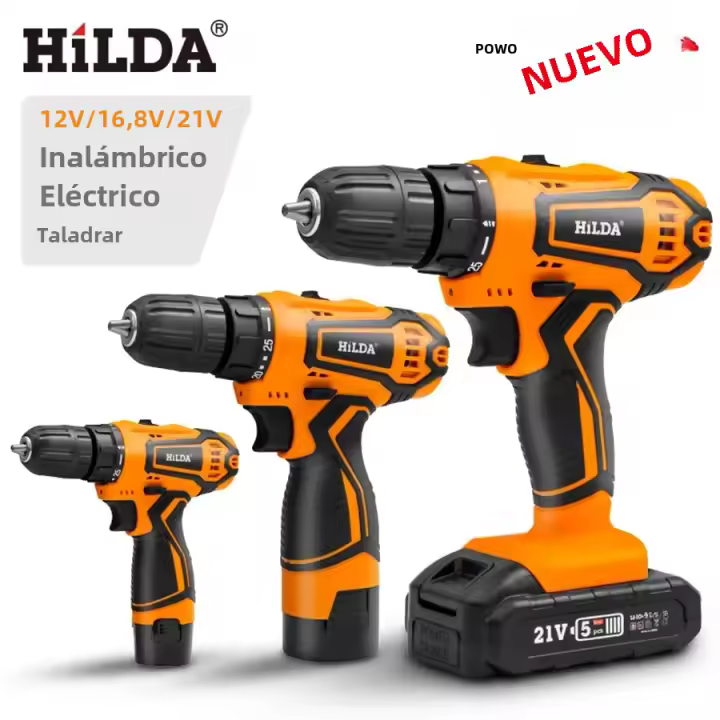 HILDA Mini Herramienta Eléctrica Sin Cable 12V 16.8V 21V Destornillador Eléctrico Con Batería De Litio Para Hogar DIY Velocidad Sin Carga 1600rpm Torque 22N.m - 1