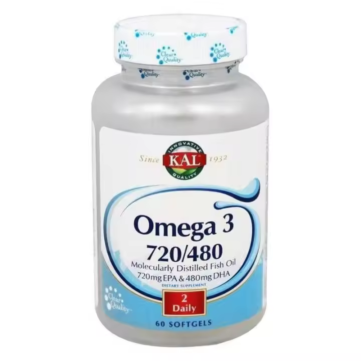 Kal Omega 3 720/480 60 Softgel - Suplemento de Aceite de Pescado para la Salud Cardiovascular y la Función Inmunológica - 1