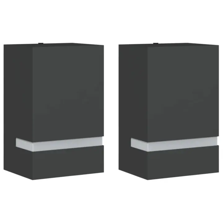 vidaXL Apliques de exterior 2 unidades acero inoxidable Color Negro,  Plateado, y mas - 1