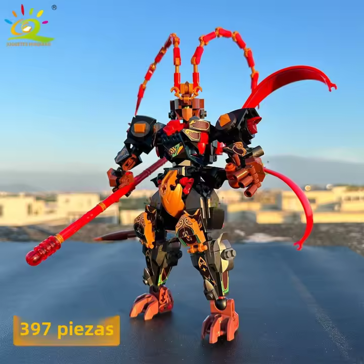 Bloques De Construcción HUIQIBAO Negro SunWuKong Guerriero Mecha Robot Figura De Acción MOC Juguetes De Construcción Para Niños Exhibición De Ciudad - 1