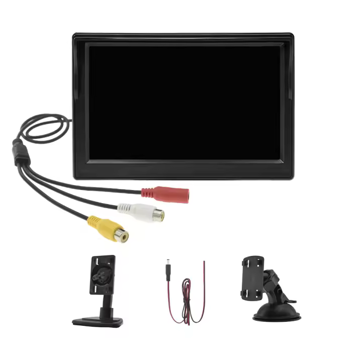 5 Inch Car Rear View Camera Monitor for Vehicle Video Parking LED Night Vision HD Reversing Camera with Screen Display - 1
